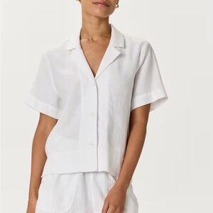 Quince 100% European Linen Short Sleeve Shirt - White